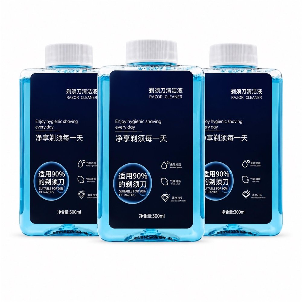 HVOENQO Compatible with Philips S7735/S8850/S7832/S9935/S9936, CC13 Electric Shaver Cleaning Liquid, 300ML, 3 Bottle, Lubricates Blades, Removes Odors
