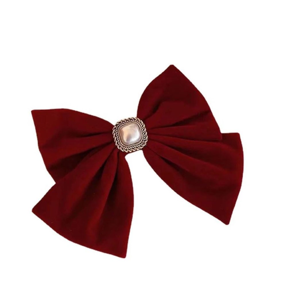 QERTYHJK Big Bow Hair Clip Retro Solid Color High Ladies Sweet Accessories