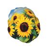 Moxquju Landscape With Sunflowers For Elastic Women'S Shower Cap, Reusable Waterproof Bathing Cap view 2