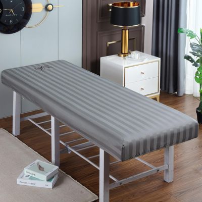 Massage Bed Sheet Massage Table Sheets with Face Hole,Washable Protective Cover Elastic Massage Fitted Sheet Beauty Salon Spa Bed Cover Gray 75x190cm/2.4x6.2ft