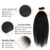 #1B Human Hair Bundles Natural Color Yaki Straight Bundles 32 32 32 Inch Unprocessed Brazilian Virgin Hair 3 Bundle 50 Gram Per Bundle Deals Quick Weave Hair Extensions view 3