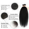 #1B Human Hair Bundles Yaki Straight Bundles 20 20 20 Inch Unprocessed Brazilian Virgin Hair Weave 3 Bundles Natural Color Kinky Straight Bundles Human Hair Extensions 50 Grams Per Bundle view 3