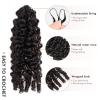ToyoTress Burmese Curly Crochet Human Hair - Miracle Knots Feather Crochet Human Hair For Black Women Braiding Hair Extensions (10 Inch-1B-Natural Black, 1P-50G) view 3