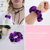 Casual Hair Scrunchies Stretch Hair Elastics for Thick Thin Hair, Purple Camo Art No Crease Hair Coils Dreadlock Accessories view 4