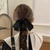 LWECMGSA Retro Black Camellia Ribbon Hair Accessory Updo Fabric Headwear view 4