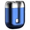Mini Dual-Head Electric Shaver for Men, Rechargeable Pocket Shaver, Portable Double Head Razor, Fast Charge, Strong Attachment Force Head, Fully Body Washable, for Travel, Business Trip, Blue view 1
