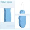 3 Pcs Exfoliating Bath Sponge Set, Fish Scale Texture Dead Skin Remover Sponge, PVA Soft Exfoliating Bath Sponge for Adult, Gentle Scrubbing with Lanyard, Blue Gray Pink view 2