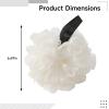 6 Pcs Bath Sponges for Shower, Large Size Body Cleansing Loofah, PE Material Gentle Body Ball with Ribbon, Beige Showering Sponge for Men, Women, and Little One view 3