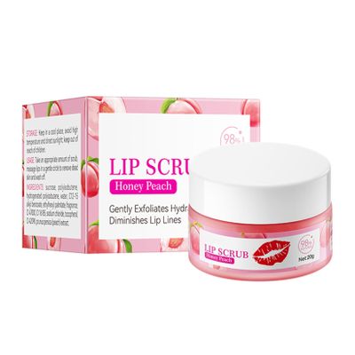 Mufeng Gentle Exfoliating Lip Scrub, 20g Fruit Flavor for Hydrated, Soft Lips, Daily Care Essential Peach One Size