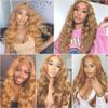 #27 Blonde Clip in Hair Extensions Human Hair,Honey Blonde Body Wave Remy Hair Extensions Clip ins for Women, 22 Inch 120g 7Pcs, Color #27 Human Hair Extension view 2