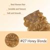 #27 Blonde Clip in Hair Extensions Human Hair,Honey Blonde Body Wave Remy Hair Extensions Clip ins for Women, 22 Inch 120g 7Pcs, Color #27 Human Hair Extension view 4