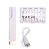 Facial Hair Remover for Women USB Rechargeable 3 Speed Vibration Trimmer with LED Light Replaceable Heads Gentle Exfoliation for Sensitive Skin White view 2