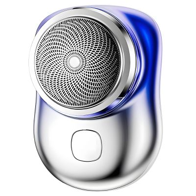 Mini Electric Shaver for Men, Portable Pocket Shaver, Washable Razor with Alloy Shaving Head, ABS Shell, USB Rechargeable, 2.6 x 1.8 in, Gradient Blue