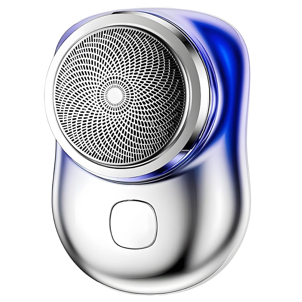 Mini Electric Shaver for Men, Portable Pocket Shaver, Washable Razor with Alloy Shaving Head, ABS Shell, USB Rechargeable, 2.6 x 1.8 in, Gradient Blue