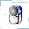 Mini Electric Shaver for Men, Portable Pocket Shaver, Washable Razor with Alloy Shaving Head, ABS Shell, USB Rechargeable, 2.6 x 1.8 in, Gradient Blue view 3