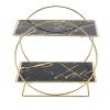 DIRBAK Bathroom Counter Organizer, 2 Tier Iron Corner Vanity Tray for Perfume, Makeup, Skincare, Cosmetics Toiletries, Countertop Storage Shelf for Bedroom, Kitchen (Black) view 1