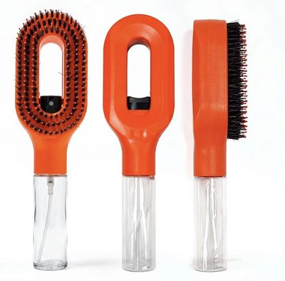 2-in-1 Detangler Hair Brush, With Built-In Mister Spray, Wet & Dry Detangling Brush for Curly, Wavy & Straight Hair | No-Tangle Anti-Frizz Hair Care Brush,Water Reservoir 50ml (ORANGE)