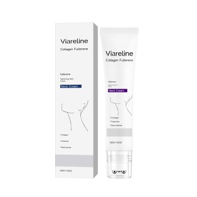 Viareline Collagen Fullerene Tightening Neck Cream with Niacinamide, Rollerball Applicator, 1.76 oz