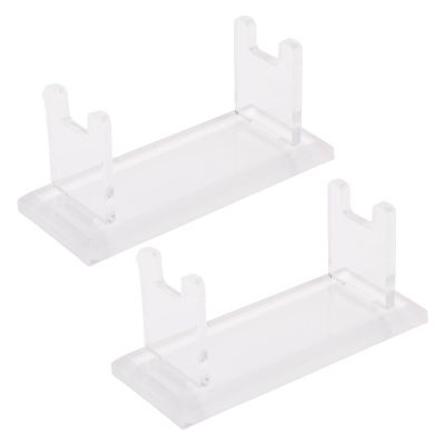 Pwshymi Acrylic Shaving Holder Stand Sturdy SpaceSaving Organizer for Bathroom Countertop Luxurious Display 2 Sets 4in X 1.5in (Transparent)