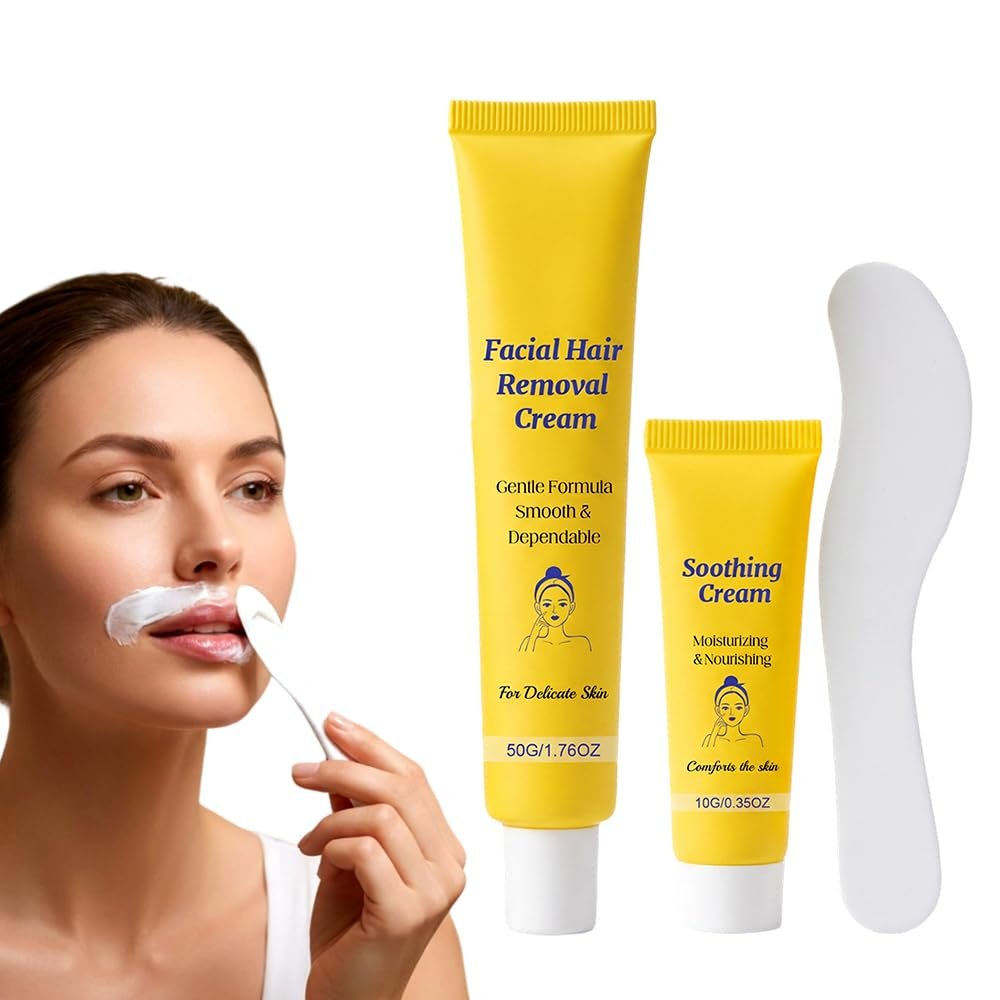 Facial Hair Removal for Women, 2026 New Face Hair Removal Kit, Portable Upper Lip And Chin Hair Removal Cream for Home and Travel