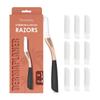 THURLADY Dermaplane Razor for Women Face, 1 Handle + 10 Refills, Rose Gold view 1