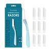 THURLADY Dermaplane Razor for Women Face, 1 Handle + 10 Refills, Teal view 1