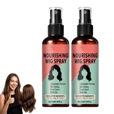 Lightweight No-Rinse Nourishing Wig Spray, Nourishing Wig Spray, One Spray, Frizz Turns Silky Instantly, Leave-In Conditioner for Synthetic & Human Hair Wigs2PCS
