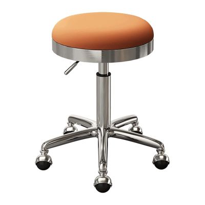 HONKEWN Rolling Stool with Wheels Heavy Duty Rolling Swivel Stool Chair Adjustable Height, for Factory Shop Office(Orange)
