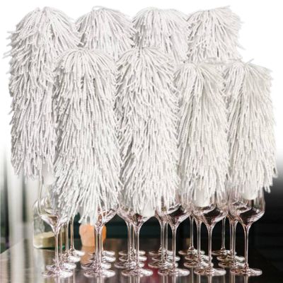 MhWrughts Commercial Electric Glass Polisher Brush Head Microfiber Cleaning Brush 5 Brush or 8 Brush Glassware Polishing Machine Accessory for Bars Restaurants 8Piece