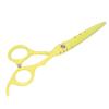 6 Inch Stainless Steel Beard Trimming Scissors, Barber Hair Cutting Shears, Precision Blade Mustache Scissors for Home Salon Use with Ergonomic Handle (Yellow) view 2