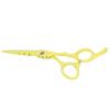 6 Inch Stainless Steel Beard Trimming Scissors, Barber Hair Cutting Shears, Precision Blade Mustache Scissors for Home Salon Use with Ergonomic Handle (Yellow) view 3