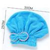 KHMCRSDO Coral Fleece Dry Hair Cap Absorbent and Easy to Bow Shower Bathroom Wipe Towel view 2