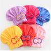 KHMCRSDO Coral Fleece Dry Hair Cap Absorbent and Easy to Bow Shower Bathroom Wipe Towel view 4