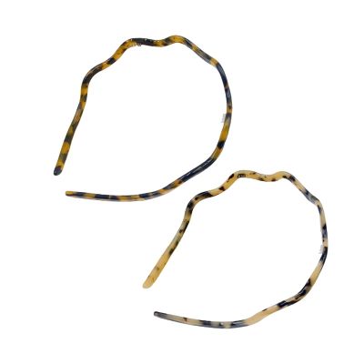 QERPON 2Pack Ripples Thin Acetate Hairband for Women Girl Elegant Nonslip Headbands for Daily Use Party and Work Outfit