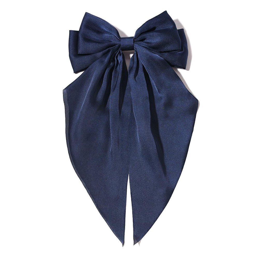 QERPON Elegant Ribbon Hair Bows Clip for Women Girls Oversized French Metal Hair Clip with Long Tail Ribbon Accessories