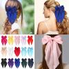 QERPON Elegant Ribbon Hair Bows Clip for Women Girls Oversized French Metal Hair Clip with Long Tail Ribbon Accessories view 2