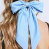 QERPON Elegant Ribbon Hair Bows Clip for Women Girls Oversized French Metal Hair Clip with Long Tail Ribbon Accessories view 3