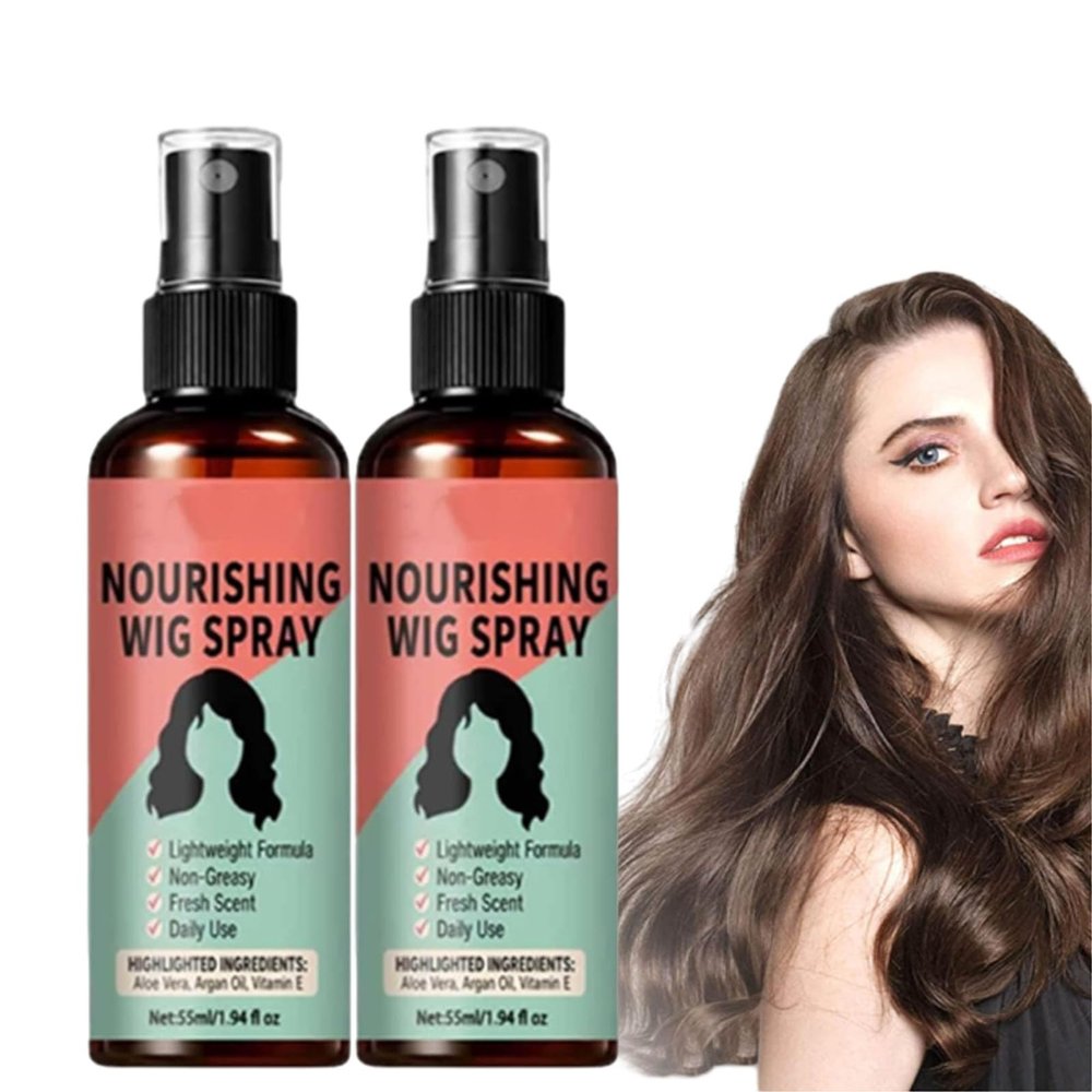 Lightweight No-Rinse Nourishing Wig Spray, Frizz Turns Silky Instantly, Leave-In Conditioner for Synthetic Wigs (2pcs)