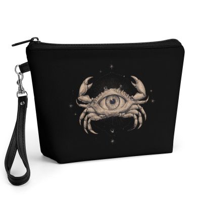 Crab Eye Cancer Constellation Portable Makeup Bag Cosmetic Toiletry Bag Handbag with Removable Handle