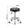 HONKEWN Round Swivel Stools with Wheels and Foot Rest Heavy Duty Hydraulic Rolling Stool, for Spa Salon Massage Work(Black) view 2