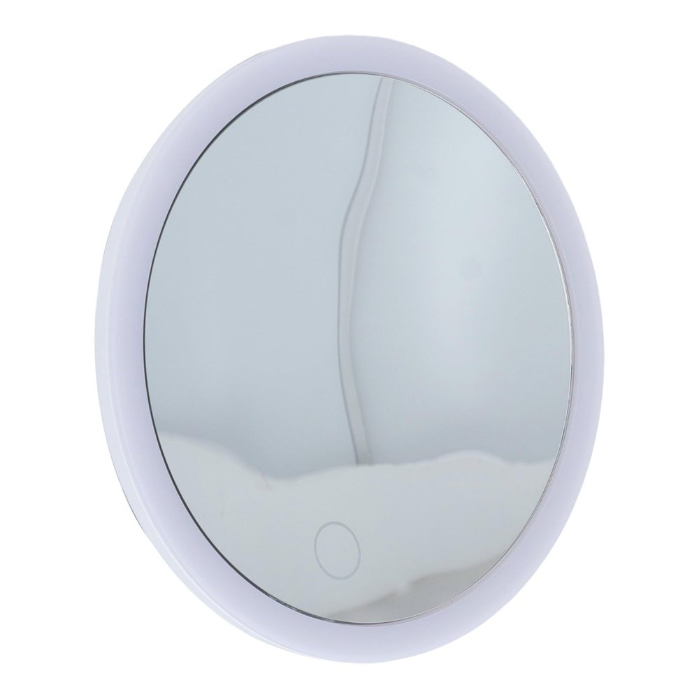 30X Magnifying Makeup Mirror, LED Lighted Cosmetic Mirror with Suction Cup, Portable Travel Vanity for Home Bathroom Travel (White)