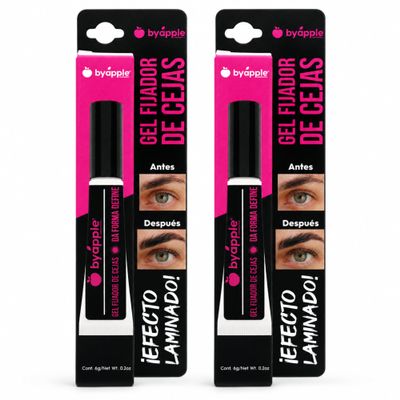 BY APPLE Eyebrow Gel Fixer, Laminated-Look Effect, 2 Pack, 0.2 Oz Each