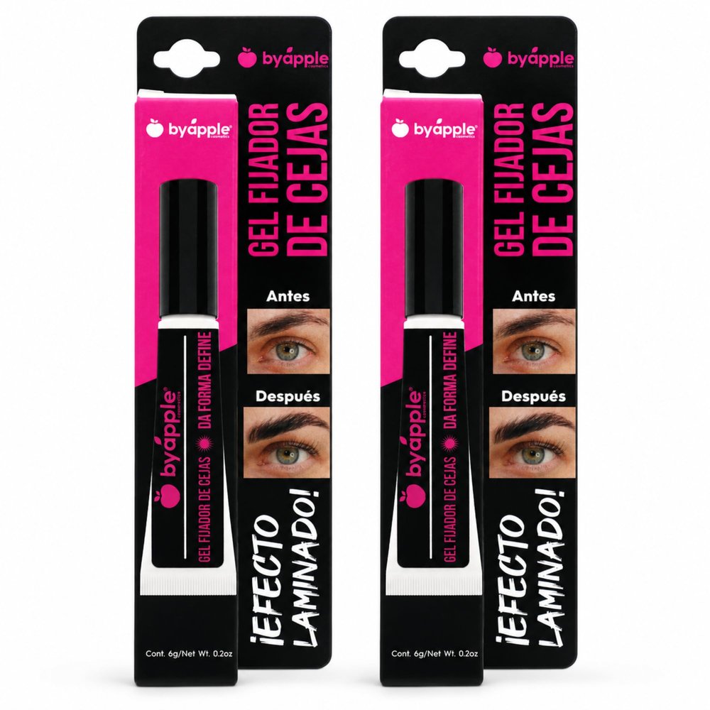 BY APPLE Eyebrow Gel Fixer, Laminated-Look Effect, 2 Pack, 0.2 Oz Each