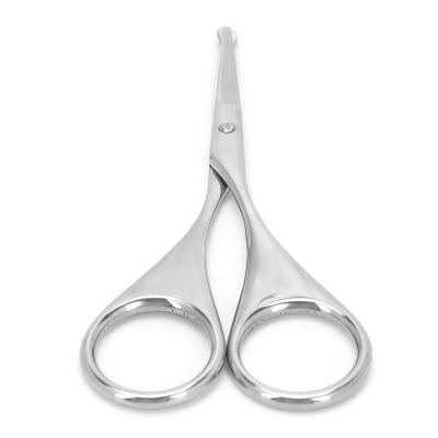Ymiko Rounded Tip Stainless Nose Hair Scissors Stainless Steel Rounded Tip Scissors for Eyebrows, Nose, Moustache, Beard - Safe & Precise Trimming Tool (MJ-WB010)