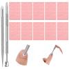 2pcs Russian Manicure Kit Cuticle Pusher Cuticle Remover Tool Dual Ended Dead Skin Remover Prep Nail Pushers with 100/180 Grit Sandpaper Sheets for Home Salon Manicure Pedicure Nail Art Nails Care view 2