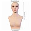 YWMJZEU Female Hairpiece Head Bust Minimalist Mannequin Head with Shoulders Smooth Surface view 2