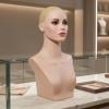 YWMJZEU Female Hairpiece Head Bust Minimalist Mannequin Head with Shoulders Smooth Surface view 4