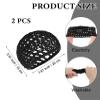 2PCS Crochet Hair Net, Mesh Hair Wrap Net (Black, Gray) view 2
