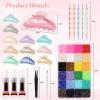 12 Pcs DIY Claw Clip Kit with 24000 Rhinestones & Glue view 3