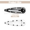 20 Pcs Polka Dot Hair Clips, Small Black White Polka Dot Snap Hair Clips view 2